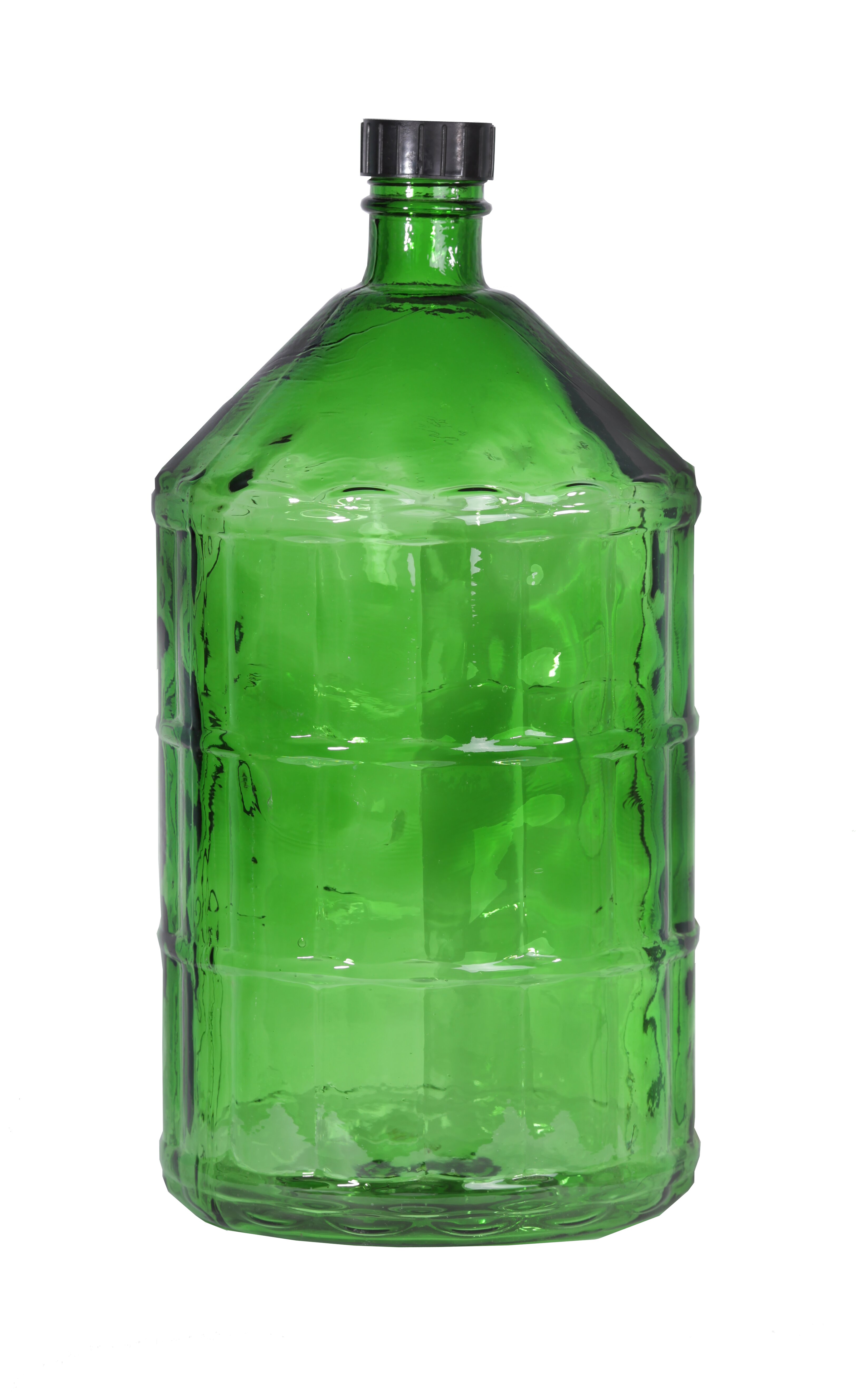 Бутыль стеклянная 20 л, тёмная, зелёная, для вина