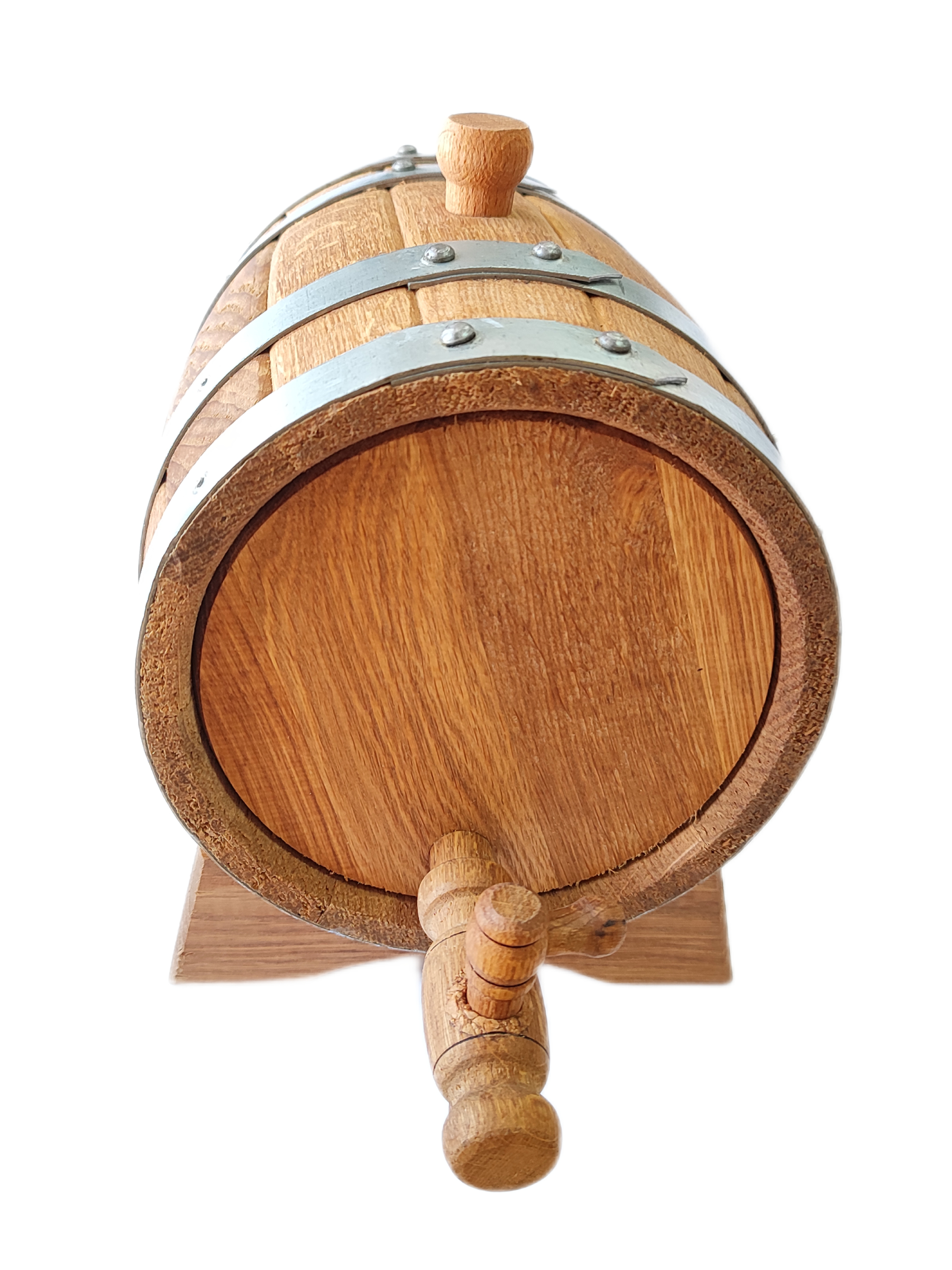 Бочка дубовая Стандарт 10 литров, на подставке, с краном фото в интернет-магазине BioMir