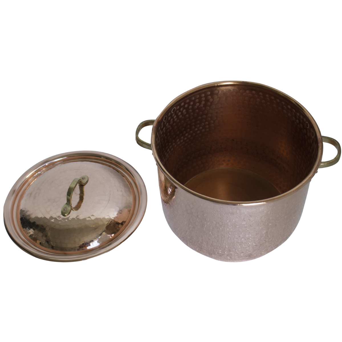 Медная кастрюля CopperCrafts 15 л. (30 см.), с крышкой, с ручками, 1324