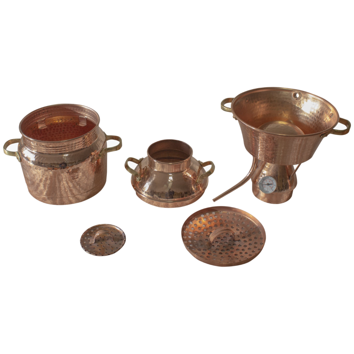 Алькитара CopperCrafts "Премиум" 1,5 л. трехкамерная, паяная с термометром