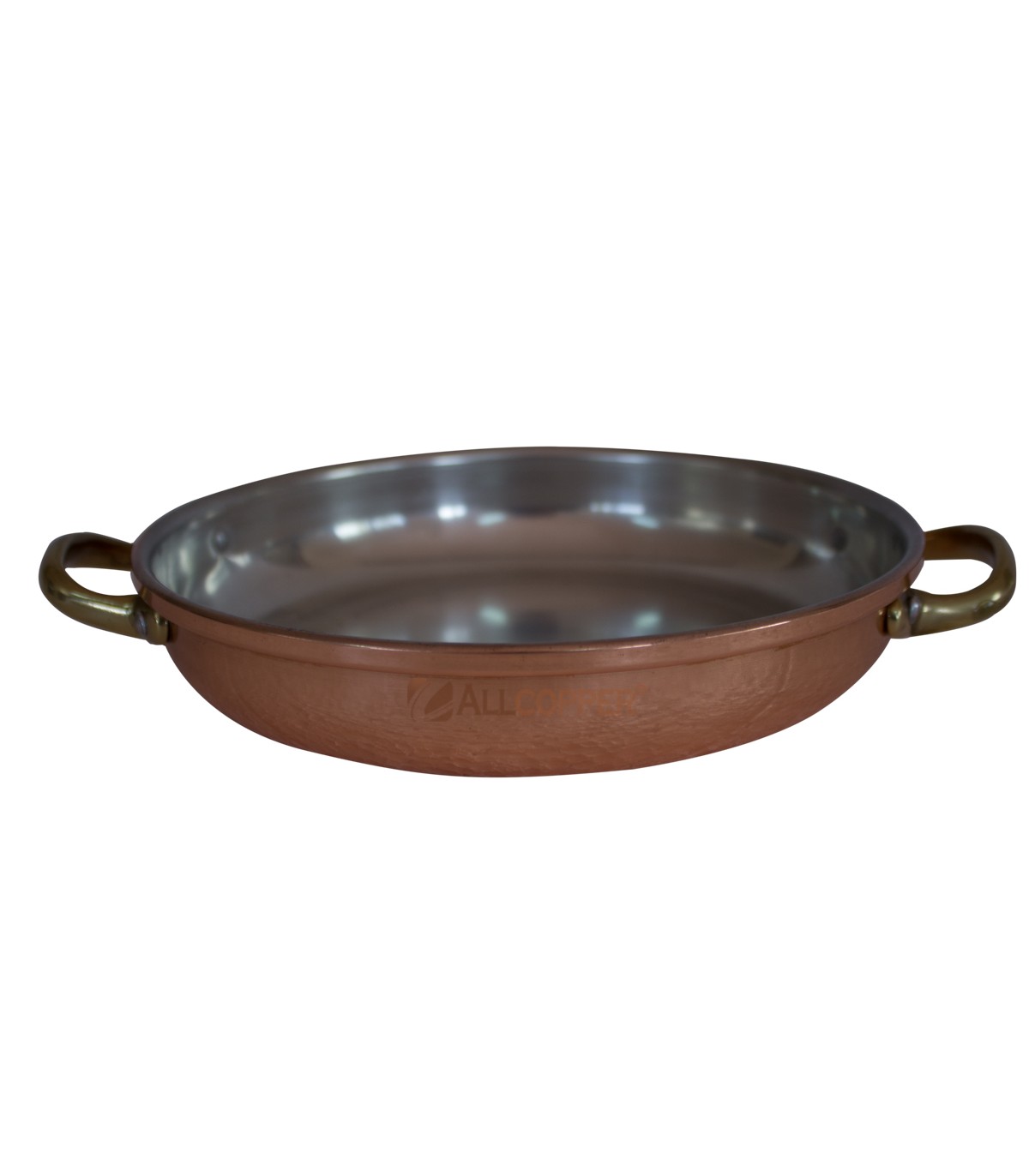 Медная круглая сковорода, 24 см, 2 ручки, 5127 купить в интернет магазине БиоМир