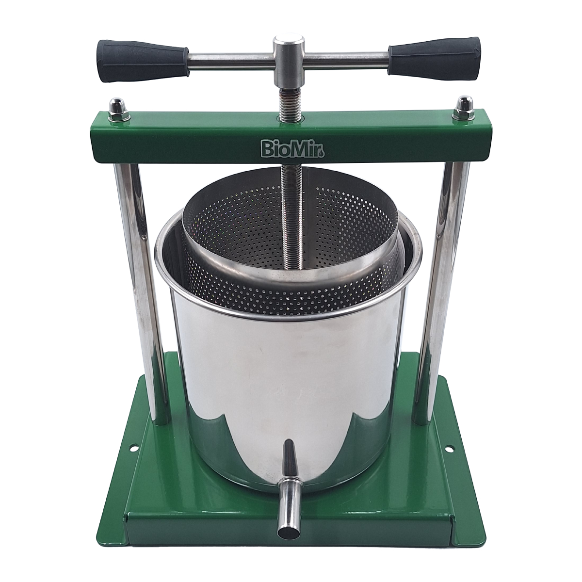 Пресс для вина BIOMIR Зеленый 5 л. винтовой с кожухом купить в интернет магазине БиоМир