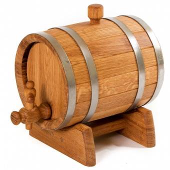 Бочка дубовая "Экспорт 2" 15 литров, на подставке, с краном фото в интернет-магазине BioMir