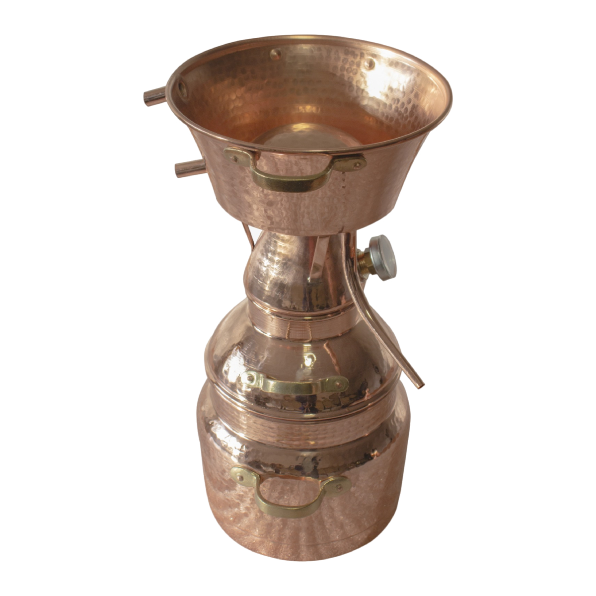 Алькитара CopperCrafts "Премиум" 1,5 л. трехкамерная, паяная с термометром