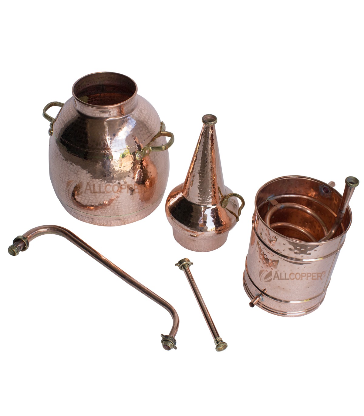 Аламбик CopperCrafts вискарный 15 литров, с термометром, два резьбовых соединения