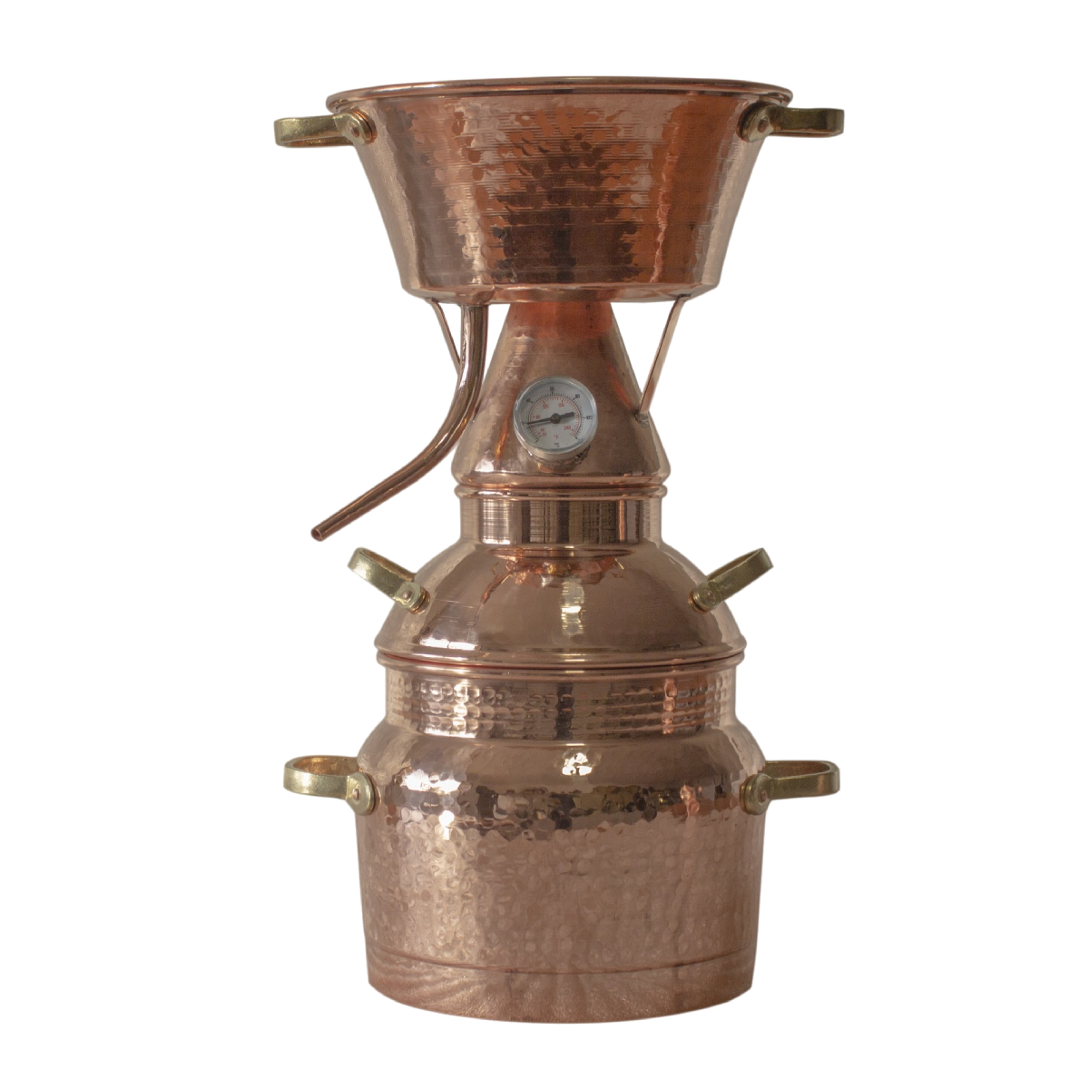 Алькитара CopperCrafts "Премиум" 1,5 л. трехкамерная, паяная с термометром