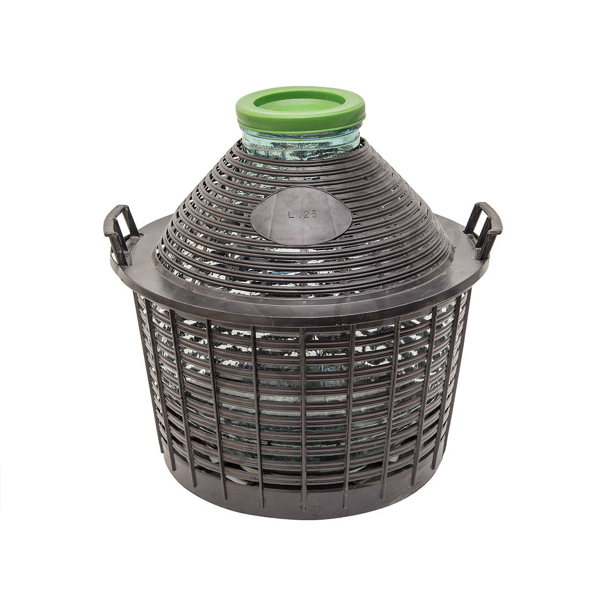 Бутыль стеклянная 25 л, банка с широким горлом в корзине, в интернет-магазине товаров для домашнего виноделия БиоМир