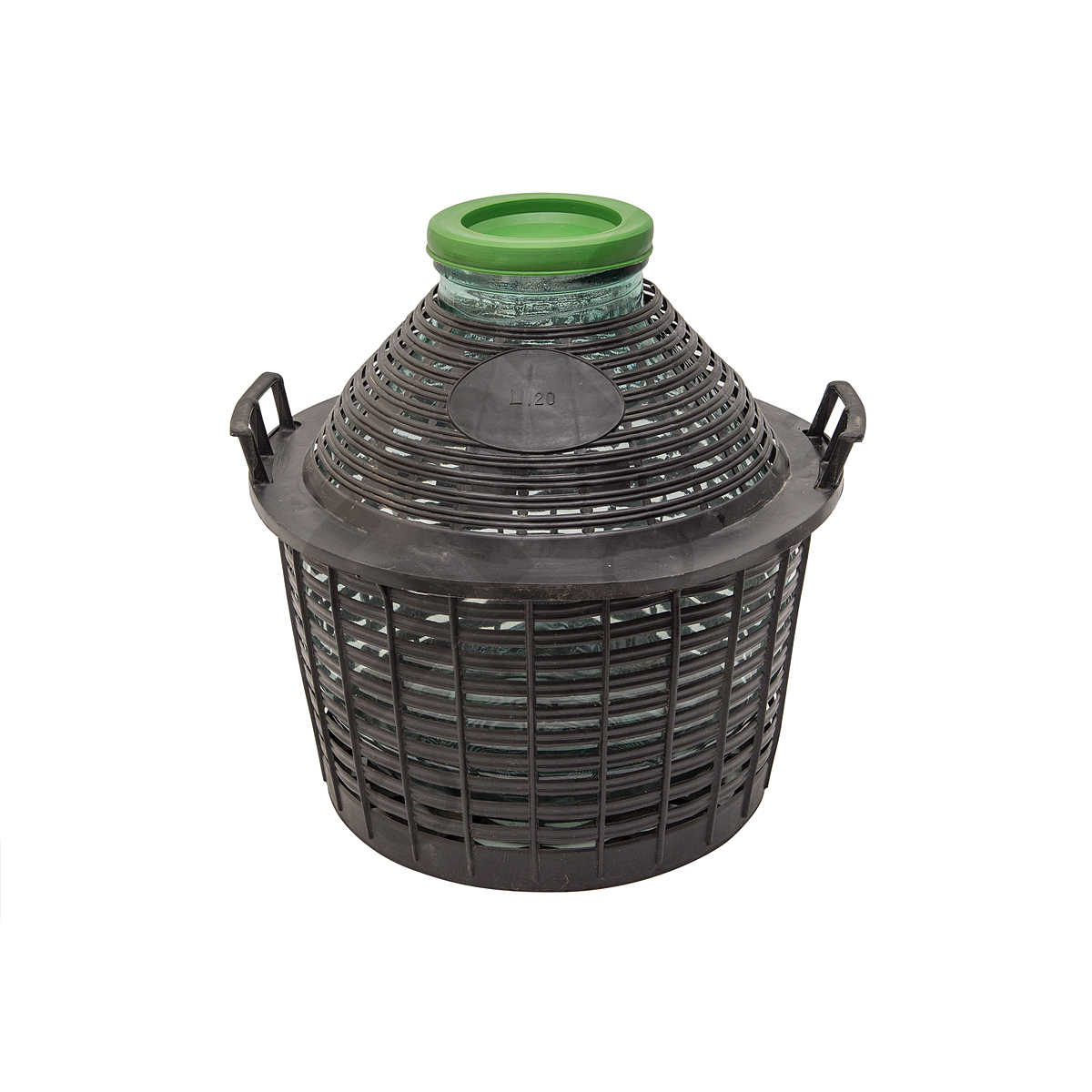 Бутыль стеклянная 20 л, банка с широким горлом в корзине, в интернет-магазине товаров для домашнего виноделия БиоМир