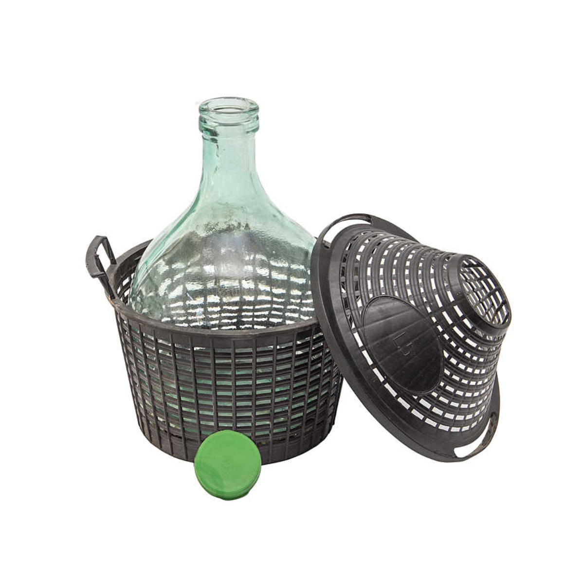 Бутыль стеклянная 5 л, с узким горлом в корзине, для вина, в интернет-магазине товаров для домашнего виноделия БиоМир