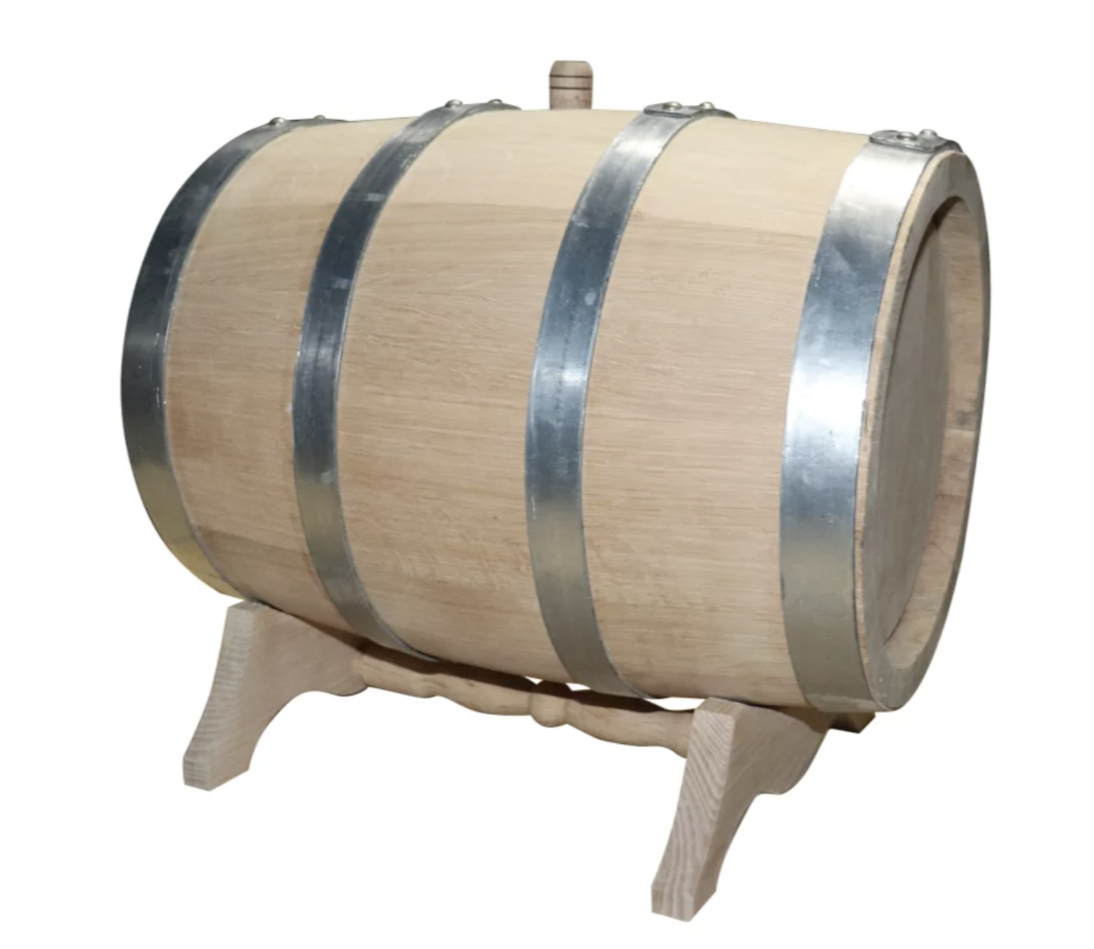 Бочка дубовая 10 литров, на подставке, с пробкой, с краном фото в интернет-магазине BioMir